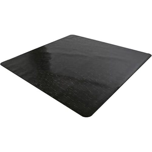 RESILIA - Under High Chair Splat Mat, Premium Heavy-Duty Spill & Splash-Proof, Swirl Spiral Pattern, Vinyl Prevents Stains & Damage from Food, Arts & Crafts, 48 Inch x 48 Inch, Black