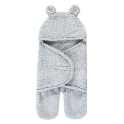 Hudson Baby Unisex Animal Faux Shearling Baby Outdoor Stroller Sack Wrap, Gray, One Size