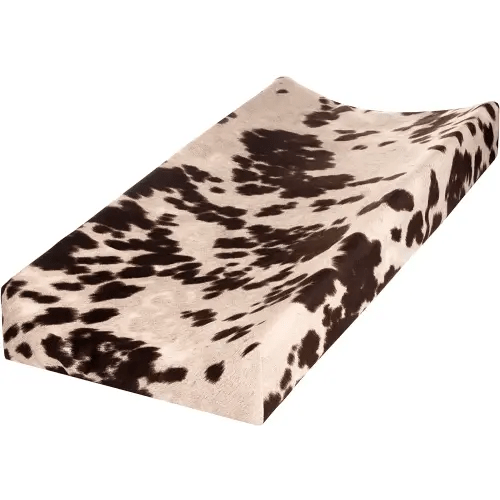 Western Cowboy Changing Pad Cover Super Soft Brown Cowhide