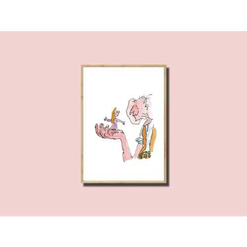 The BFG Art Print, Roald Dahl Art Print, Roald Dahl Illustration, Big Friendly Giant, BFG, Roald Dahl Nursery Decor, Roald Dahl Book Art