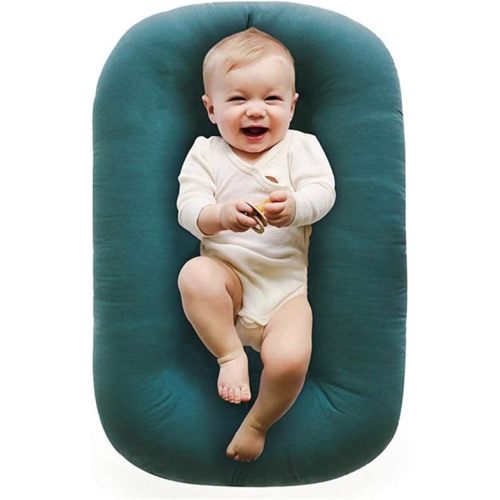 Baby Lounger for Newborn Pillow,Loevin Baby Nest Pillow Co-Sleeping for Baby in Bed,Newborn Lounger for Boys & Girls 0-12 MonthsPeacock Green