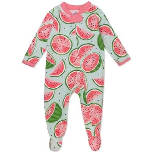 HonestBaby Sleep and Play Footed Pajamas One-Piece Sleeper Jumpsuit Zip-Front Pjs Organic Cotton for Baby Girls, Unisex