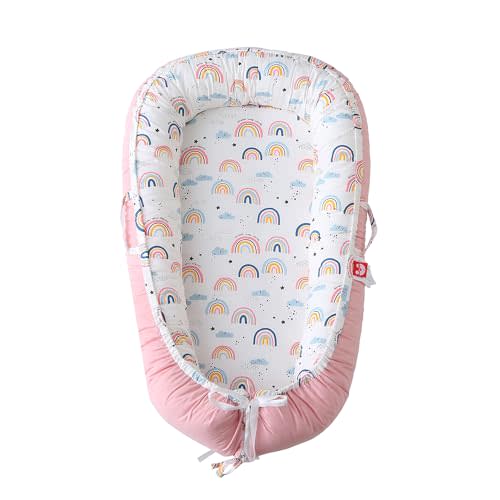 Baby Lounger, Snuggle Nest Infant Lounger, Co Sleeper for Newborn Essentials, 100% Cotton Soft Breathable Infant in Bed, Gift for Baby Boys Girls