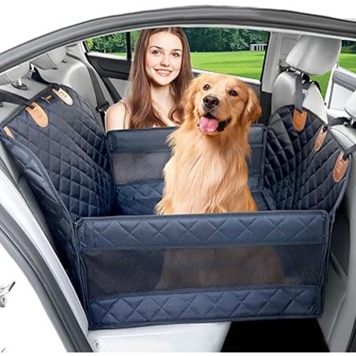 Paw Jamboree Dog car seat Cover for Back seat Hard Bottom Half Dog car seat Cover Passenger Friendly Back seat Extender for Dogs