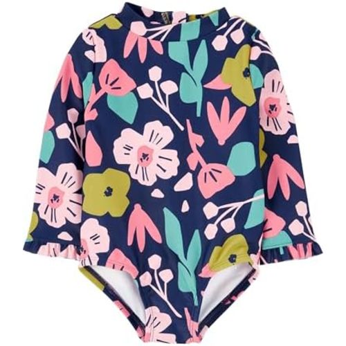 Simple Joys by Carter's Girls' Long Sleeve Zipper One Piece Swimsuit