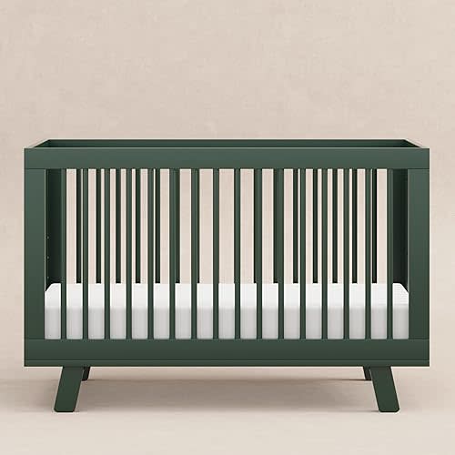 Babyletto Hudson 3-in-1 Convertible Baby Crib with Toddler Bed & Daybed Conversion - Strong, Durable, and Easy to Assemble - GREENGUARD Gold Certified w/ 4 Adjustable Mattress Heights - Forest Green