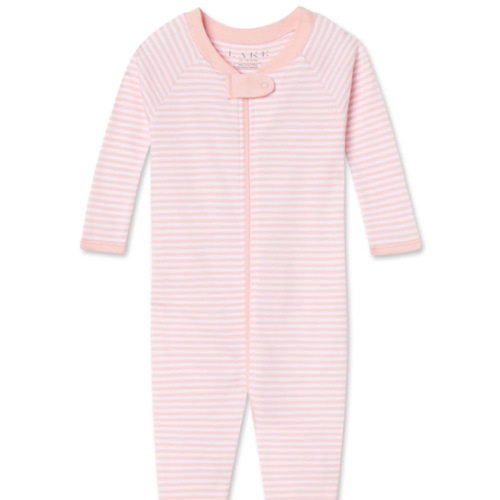 LAKE | Baby | Pima Cotton Pajamas | English Rose Stripe Baby Sleeper