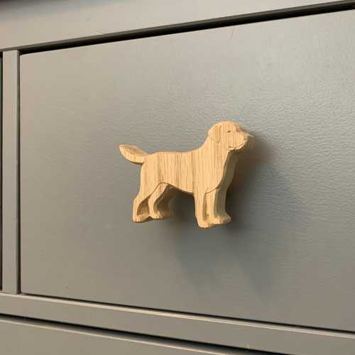 Labrador Dresser Knobs, Labrador Retriever Drawer Pulls, Solid Oak Cabinet Knobs, Handmade Dog Lover Gift