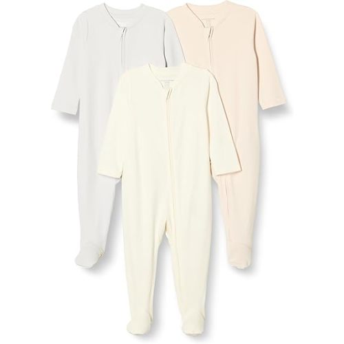 Amazon Essentials Unisex Babies' Footed Sleep and Play, Pack of 3