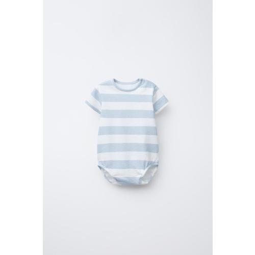 STRIPED BODYSUIT - Light blue | ZARA United States
