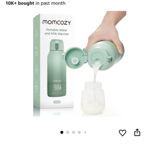 Momcozy Portable Milk Warmer for Travel – Dual Heating Modes for Breast Milk & Water, Portable Bottle Warmer with Fast Heating & Long Battery Life, 17 Ounces Large Capacity to Meet Your All-Day Needs