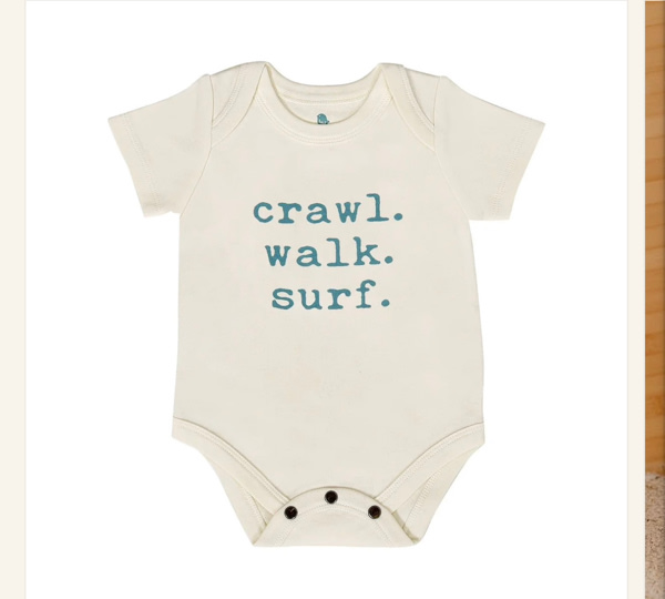 Baby Graphic Bodysuit - Crawl Walk Surf | Finn + Emma