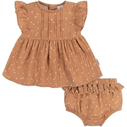 Gerber Baby Girls' 2 Piece Dress and Diaper Cover Set