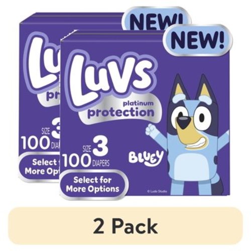 (2 pack) Luvs Platinum Protection Baby Diapers, Size 3, 100 Count (Select for More Options)