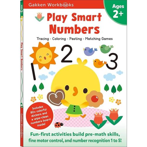 Play Smart Numbers Age 2+: Preschool Activity Workbook with Stickers for Toddler Ages 2, 3, 4: Learn Pre-math Skills: Numbers, Counting, Tracing, Coloring, Shapes, and More (Full Color Pages) Paperback – January 12, 2021