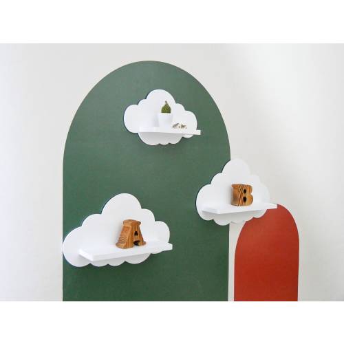 Nursery Cloud Shelves, Kids Room Floating Wall Shelf, Wavy Cloud Bookshelf, Baby Room Wall Decor, Preppy Bookcase
