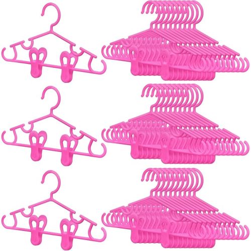 Hsei 5/10/40 Pack Baby Hangers with 10/20/80 Clips, Plastic Kids Pants Hangers for Nursery Closet Top and Bottom Clothes Hanger Set for Newborn Infant Toddler(120 Packs Total,Multicolor,10.6 Inch)
