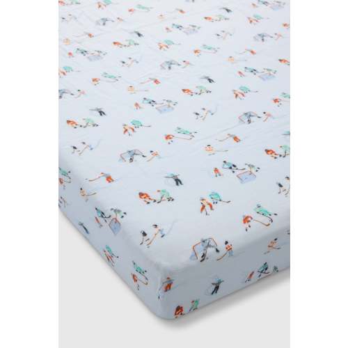 Muslin Fitted Crib Sheet - Ice hockey