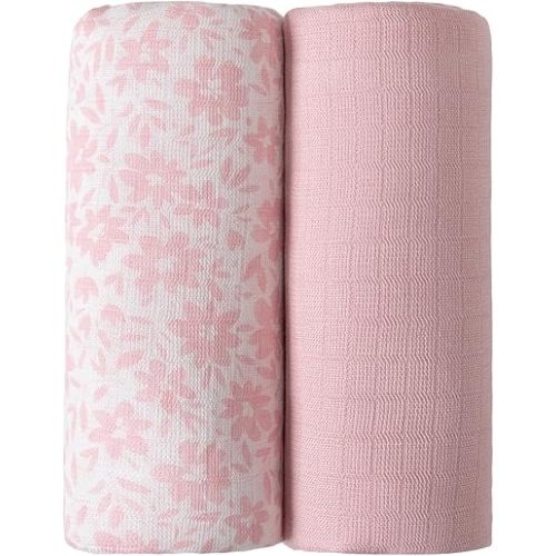 Softan 2 Pack Muslin Swaddle Blankets for Newborn, 36 x 40 inches Muslin Baby Receiving Blankets for Boys and Girls,Baby Newborn Gifts