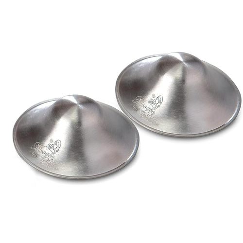 Moogco 999k - The Original Silver Nursing Cups - 999k Silver Cups - Nipple Shields for Nursing Newborn - Newborn Essentials Must Haves - Nipple Covers Breastfeeding - 999 Silver