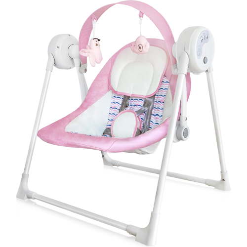 Free Shipping! Yadala Baby Swing, Foldable Baby Swing for Infants with 5 Adaptable Speed, 12 Music, 0-12 Months, Pink