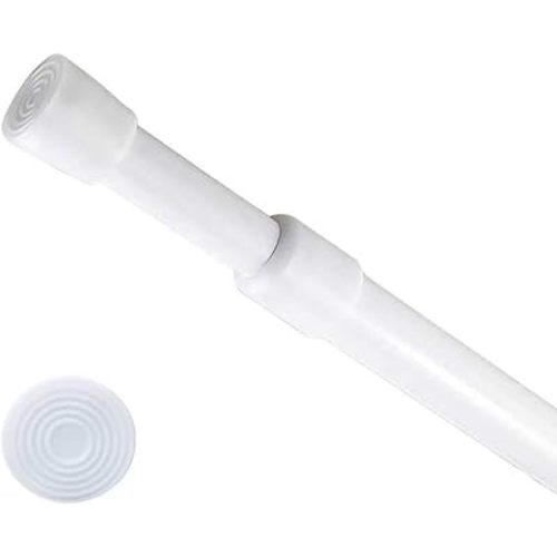 Spring Tension Curtain Rod, 28-43 Inches Short Rod Doorway Curtain Rod,spring loaded Adjustable Curtain Tension Rod,for Kitchen Window Tier Valance Covering Bathroom ,White