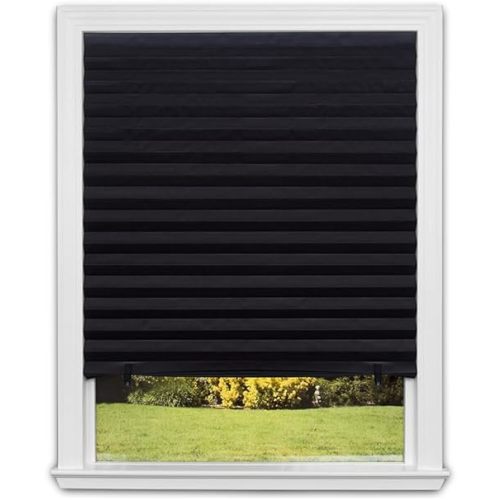 Redi Shade No Tools Original Blackout Pleated Paper Shade Black, 36" W x 72" L, 6 Pack