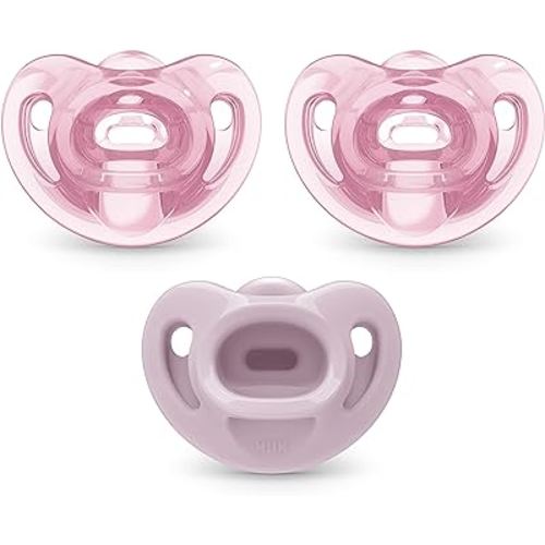 NUK Comfy Orthodontic Pacifiers, 0-6 Months, 3 count (Pack of 1)