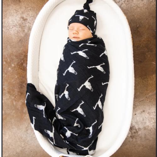 Cow Skull Bamboo Muslin Swaddle – Cowkid Clothing Company