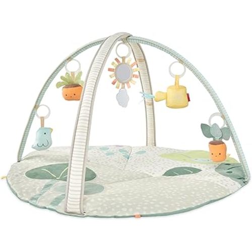 Skip Hop Tummy Time Mat, 3-in-1 Activity Baby Play Gym, Age 0-2y, Garden Oasis, Green Multi