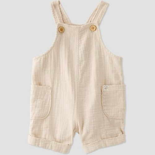 Little Planet by Carter's Organic Baby Oatmeal Shortalls, Size: 9M