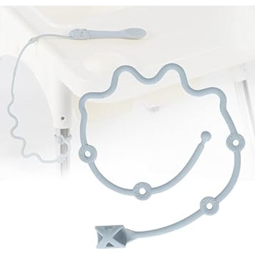 Baby Spoons Self Feeding 6 Month,Toddler Utensils Holder Strap Food Grade Silicone Keep Fork and Spoon Off The Floor Great for Kids,Hook On High Chair（Blue）
