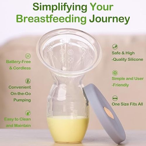 haakaa Manual Breast Pump Breastfeeding Pump with Food Silicone Cap 4oz/100ml