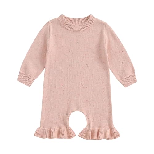 Infant Baby Girl Fall Winter Sweater Romper Pants Knit Jumpsuit Overall One Piece Outfit Clothes