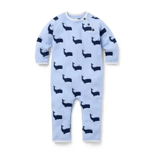 Baby Serene Blue Whale Baby Whale Sweater One-Piece by Janie and Jack