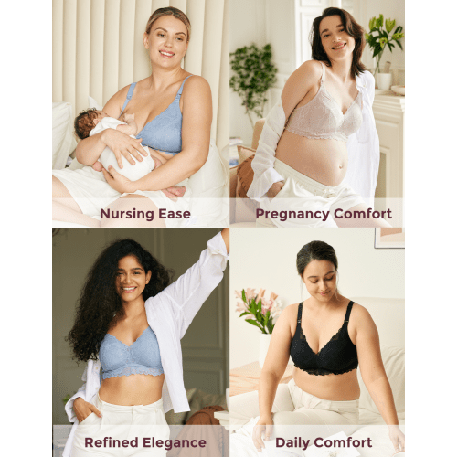 Lace V Neck Nursing Bra - Comfortable and Stylish