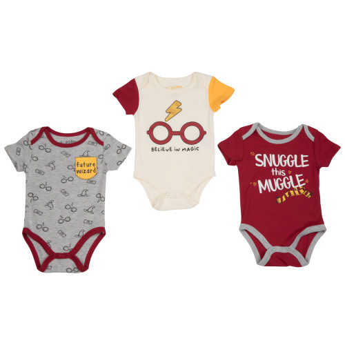 Harry Potter Snuggle This Muggle Infant Bodysuit 3-Pack-0-3 Months