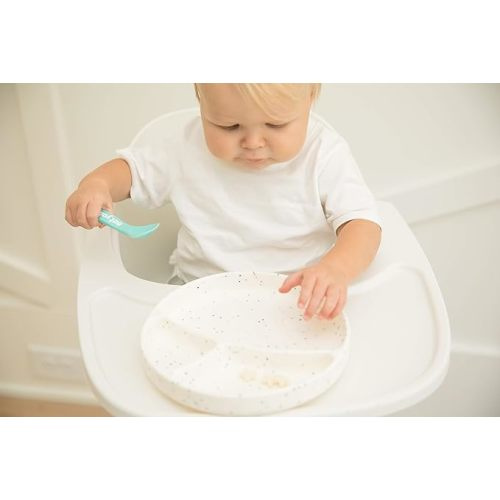 Bella Tunno Wonder Plate - Silicone Suction Plates for Baby and Toddler Plates, Microwave and Dishwasher Safe Food-Grade BPA Free Silicone, Off-White