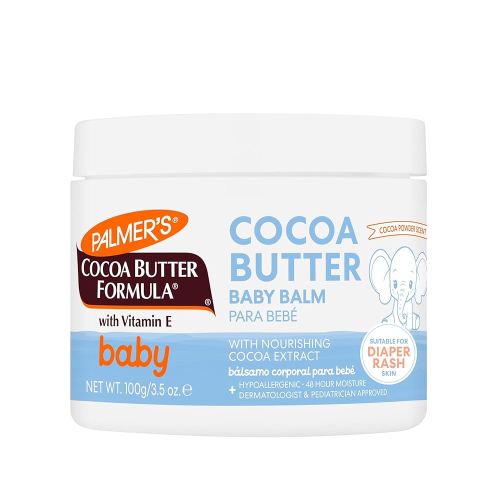 Palmer's Baby Balm, Cocoa Butter Formula Hydrating Baby Cream, 3.5 Oz, Nourishing Dry Skin, Eczema, Cradle Cap & Diaper Rash Cream, Hypoallergenic, 48Hr Moisture, Dermatologist Tested Essentials