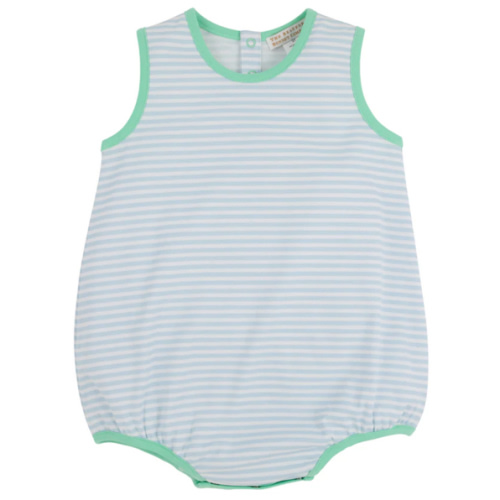 Patton Play Bubble - Buckhead Blue Stripe with Grace Bay Green - Size: 12/18m