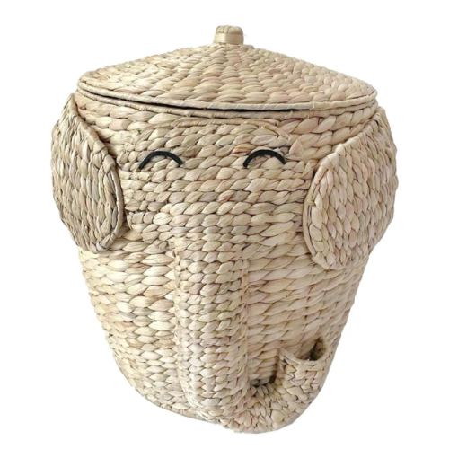 Tiny Dreamers Elephant Water Hyacinth Laundry Hamper