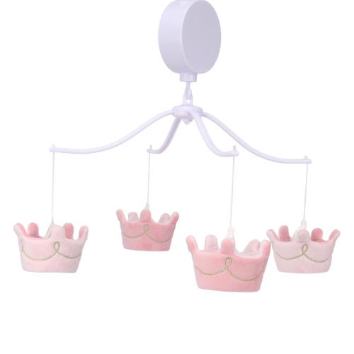 Free Shipping! Lambs & Ivy Disney Princesses Pink Crown Musical Baby Crib Mobile Soother Toy