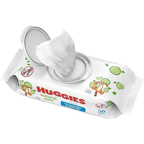 Huggies Natural Care Refreshing Baby Wipes, Hypoallergenic, Scented, 1 Flip-Top Pack (56 Wipes Total)