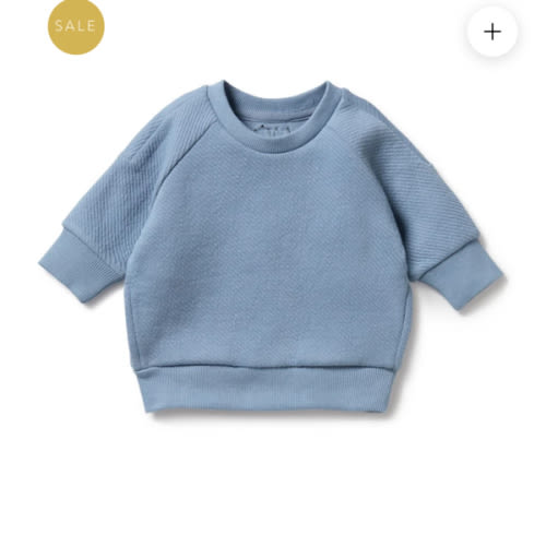 Storm Blue Organic Quilted Sweat