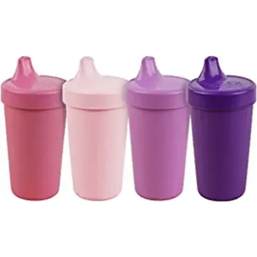 Re Play 4pk - 10 oz. No Spill Sippy Cups for Baby, Toddler, and Child Feeding in Pink, Blush, Purple and Amethyst - BPA Free - Made in USA from Eco Friendly Recycled Milk Jugs - Princess
