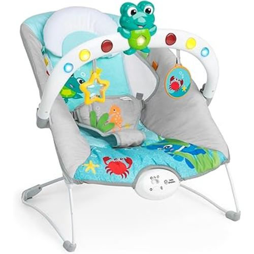 Baby Einstein Ocean Explorers Musical Bouncer Infant Seat, Kick to It Neptune, Unisex, for Ages 0-6 Months up to 20 lbs