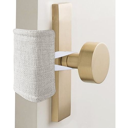 Door Silencer Quiet Door Closer Cushion, Padded Door Latch Cover for Nursery, Baby, Light Sleepers Noise Reduced Prevent from Locking for Toddler Safety - 4 x 3 inch, Natural Colored, Pack-6