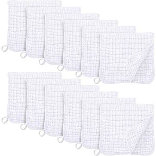 Burp Cloths 12 Pack - White