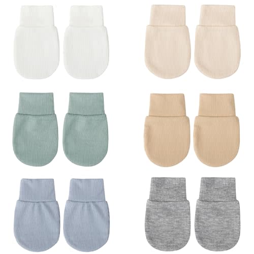 BQUBO Baby Mittens No Scratch Mittens Newborn Infant Mittens Elastic Wrist Gloves for 0-6 Months Baby Boys Girls
