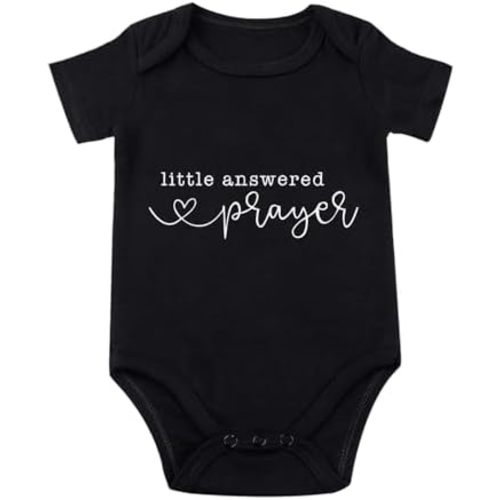 Little Answered Prayer Bodysuit Infant Reveal Ideas Bodysuit Girl And Boy Bodysuit Pregnancy Baby Announcement 0-12M